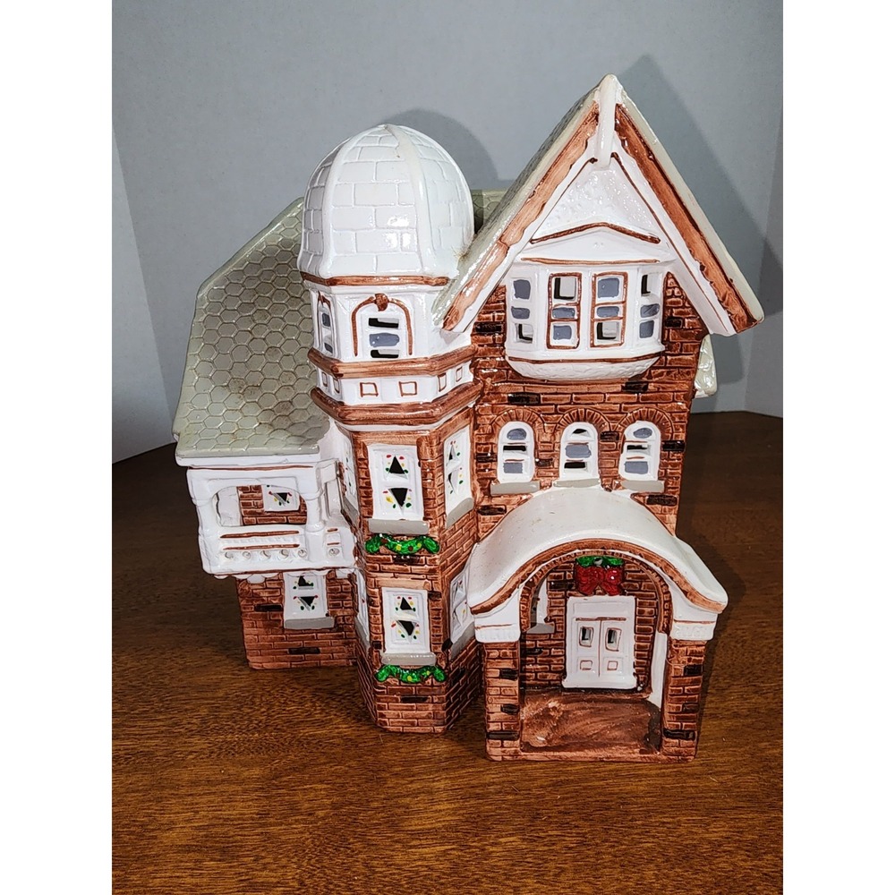 Vintage Yuletide Snow Hamlet German Victorian House 1988‎ Original Box (Damaged)